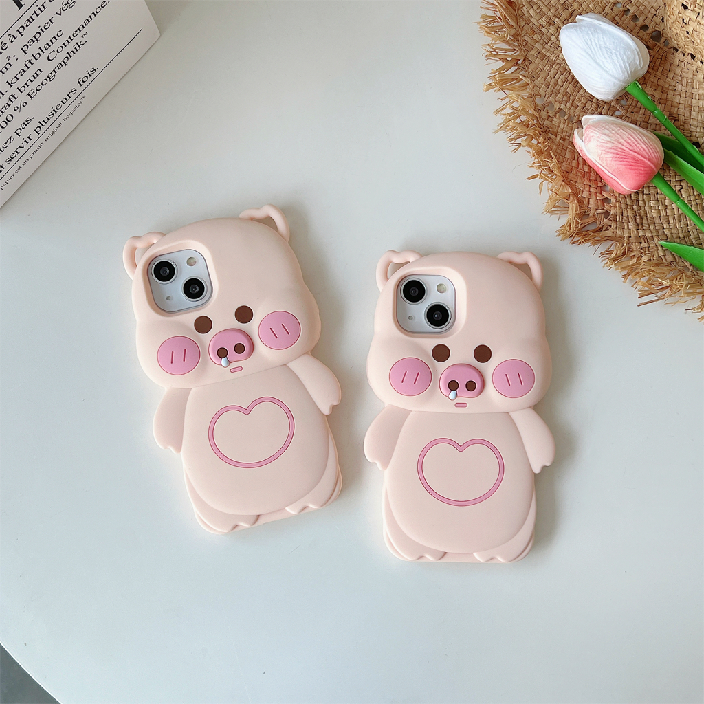 Ốp Điện Thoại Silicone Hình Mũi Heo Chạy Cho iPhone 14ProMax 13 iPhone11 12Promax iPhone