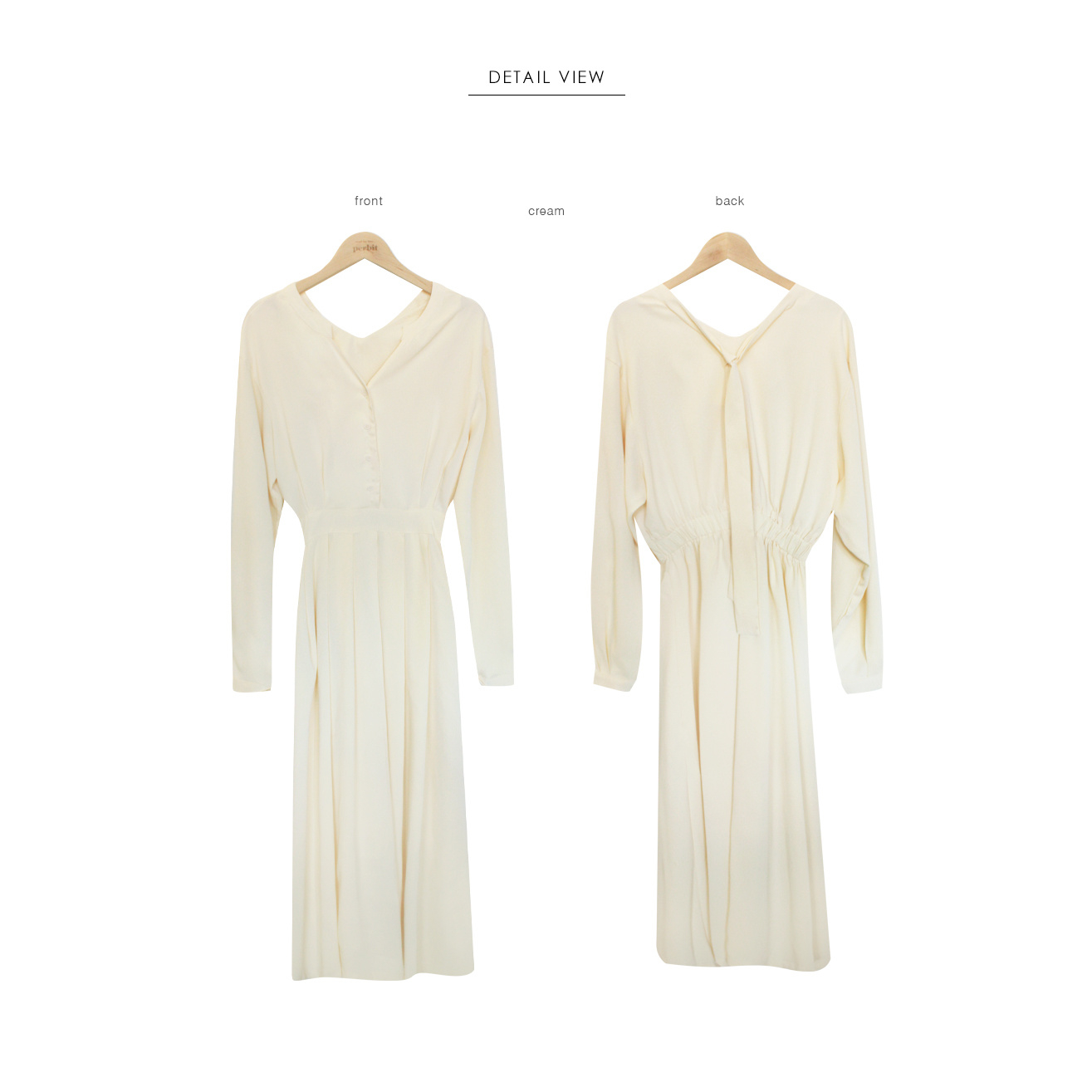 Đầm SUXI tay dài cổ chữ V màu trơn phong cách Hàn Quốc dành cho nữ