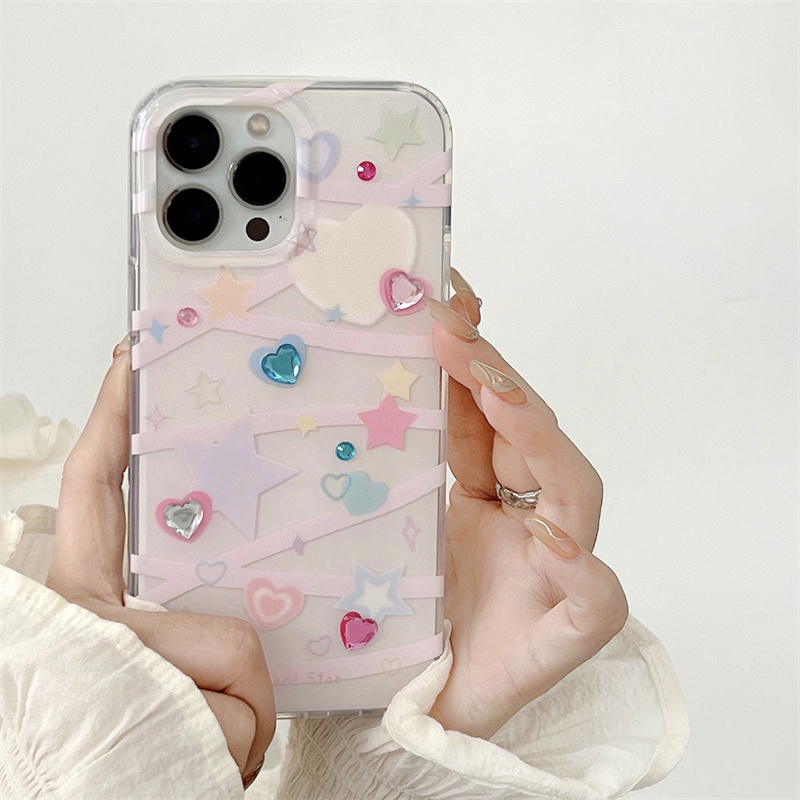 Ốp Điện Thoại TPU Họa Tiết Trái Tim Cho iPhone 14 14 Pro max 13 Pro max