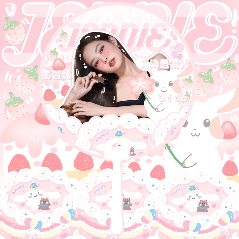 Quạt trong suốt PVC hình nhóm nhạc BLACKPINK JennieLisaJisooRosé