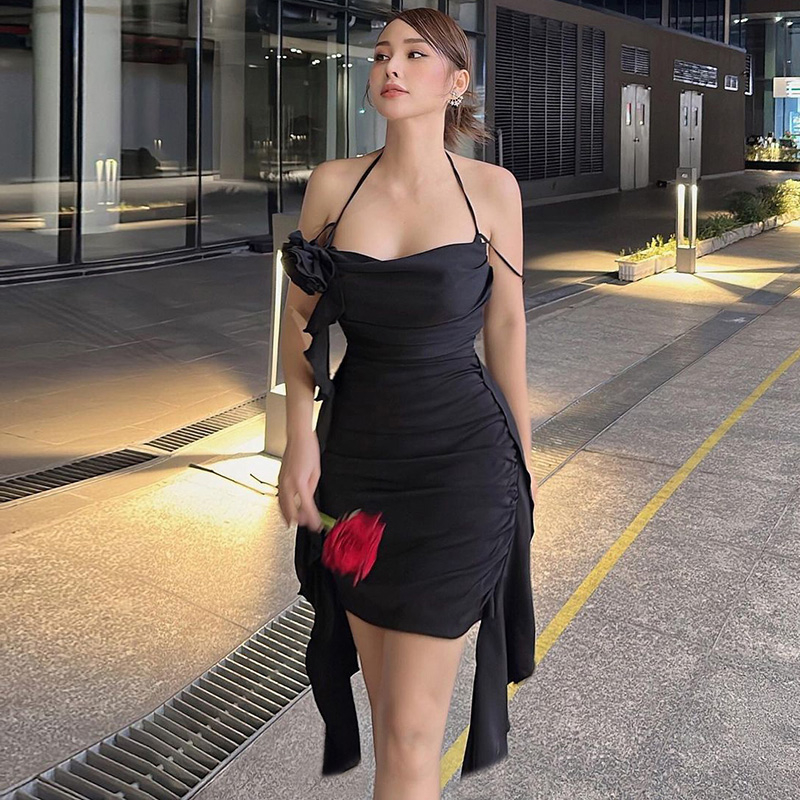 Đầm Hai Dây Màu Trơn Họa Tiết Hoa Phong Cách Mỹ Thời Trang Mùa Hè Quyến Rũ Cho Nữ