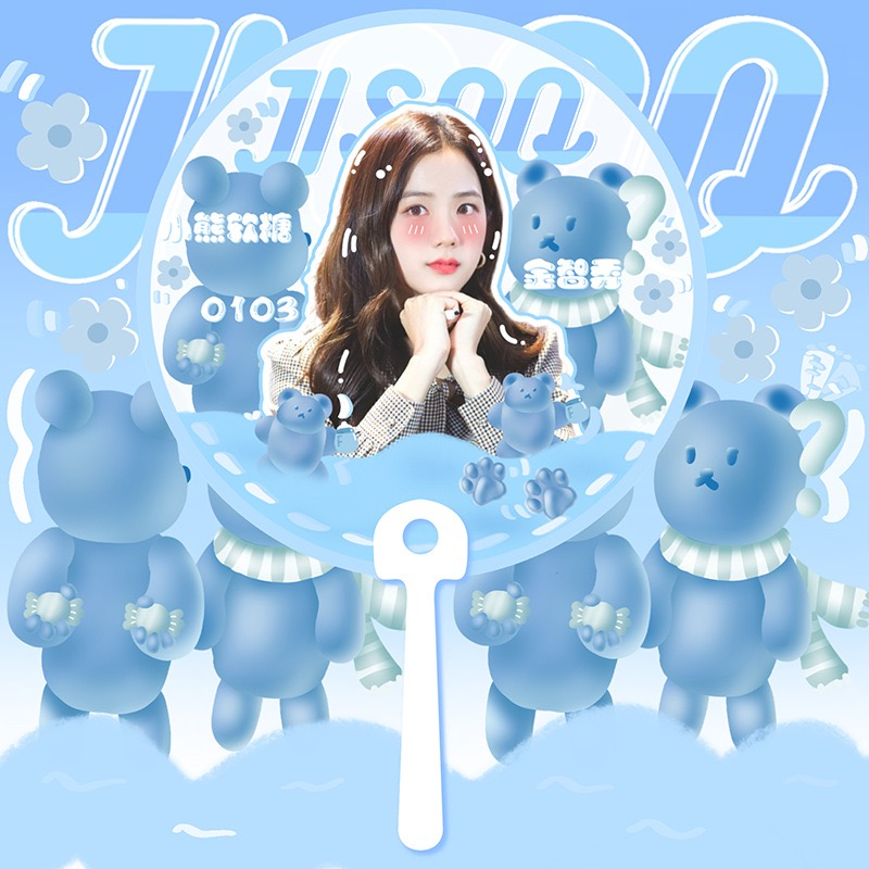 Quạt trong suốt PVC hình nhóm nhạc BLACKPINK JennieLisaJisooRosé