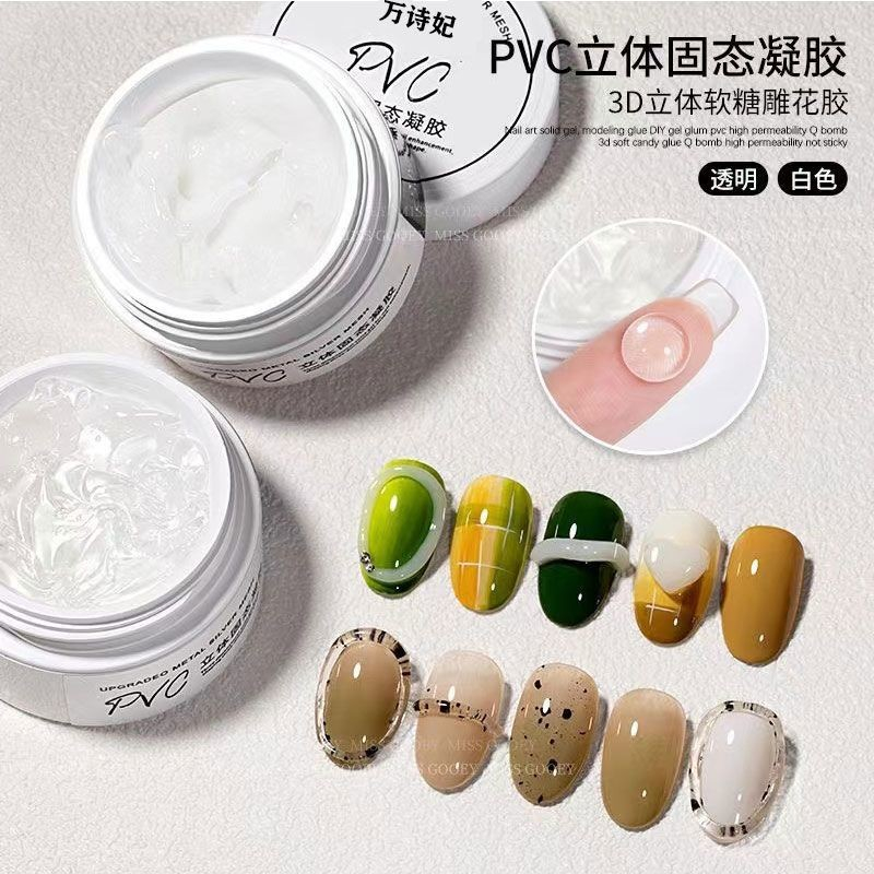 Keo Dán Móng Tay 3D Bằng Nhựa PVC Mềm 10g