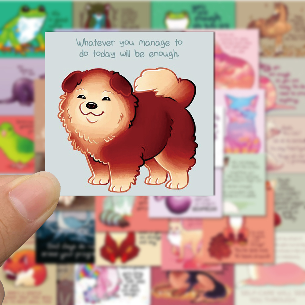 Set 50 / 60 Sticker Động Vật Hoạt Hình Dán Trang Trí Điện Thoại / Máy Tính