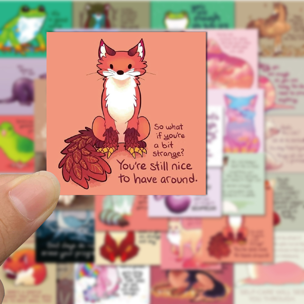 Set 50 / 60 Sticker Động Vật Hoạt Hình Dán Trang Trí Điện Thoại / Máy Tính