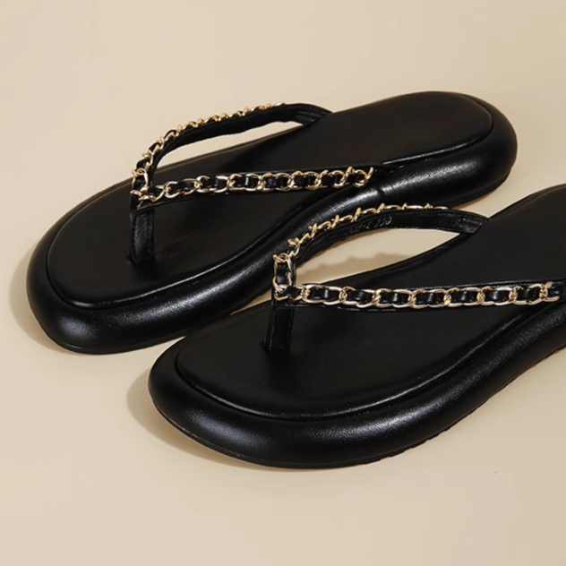 Giày Sandal Đế Bằng Đính Ngọc Trai Thời Trang Mùa Hè 2023 Phong Cách Mới Cho Nữ