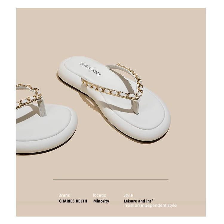 Giày Sandal Đế Bằng Đính Ngọc Trai Thời Trang Mùa Hè 2023 Phong Cách Mới Cho Nữ