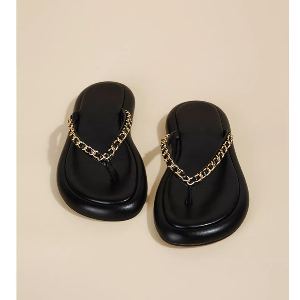 Giày Sandal Đế Bằng Đính Ngọc Trai Thời Trang Mùa Hè 2023 Phong Cách Mới Cho Nữ