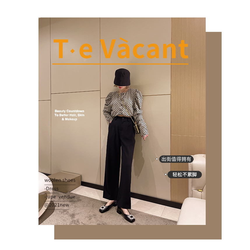 Giày Cao Gót 3Cm Mũi Vuông Đính Đá Thời Trang Cho Nữ