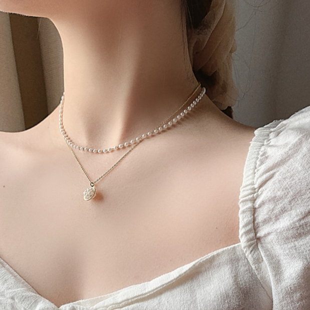 Mặt Dây Chuyền Ngọc Trai Thời Trang Hàn Quốc Tinh Tế Vòng Cổ Xương Đòn