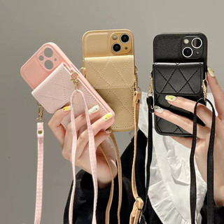 Phổ Biến ins Bé Gái Hồng Đen Nâu Túi Đựng Thẻ Mềm tpu Điện Thoại Có Dây Đeo Dài Cho Iphone 17promax16 15PROMAX 14pro Max 14plus 13 pro Max 7 8 Plus Xr X Xs Max 11 12pro