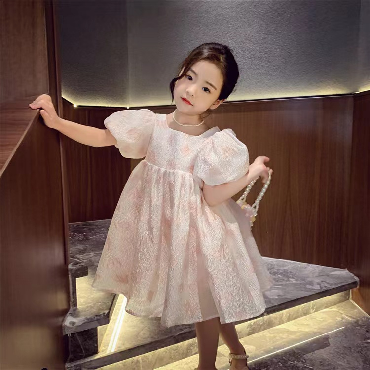 Cô gái ăn mặc mùa hè ngắn tay áo bong bóng tay áo Pháp công chúa bướm lễ hội đầm