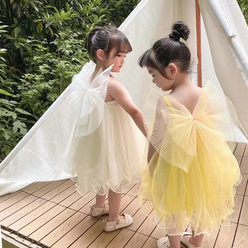 Cô gái sợi lưới váy mùa hè bướm lễ hội cánh tiên hoa công chúa sling vest váy