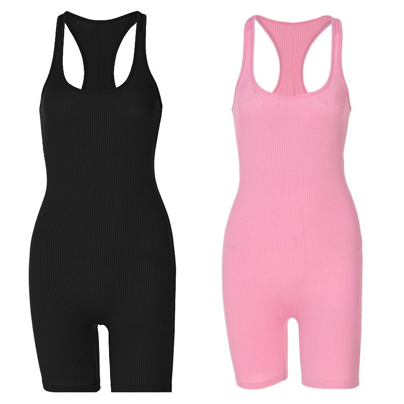 Áo liền quần Ngắn Không Tay Hở Lưng Dáng Ôm Thời Trang Quyến Rũ Cho Nữ