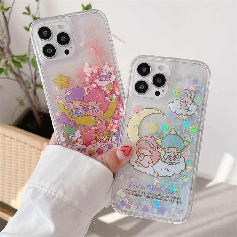 Ốp lưng gemini phone case kiki lala mobile shock-resistant glitter phone case thích hợp cho iphone 14 13 11 12 pro max