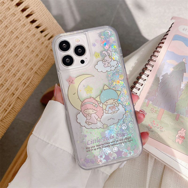 Ốp lưng gemini phone case kiki lala mobile shock-resistant glitter phone case thích hợp cho iphone 14 13 11 12 pro max