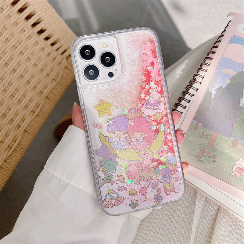 Ốp lưng gemini phone case kiki lala mobile shock-resistant glitter phone case thích hợp cho iphone 14 13 11 12 pro max