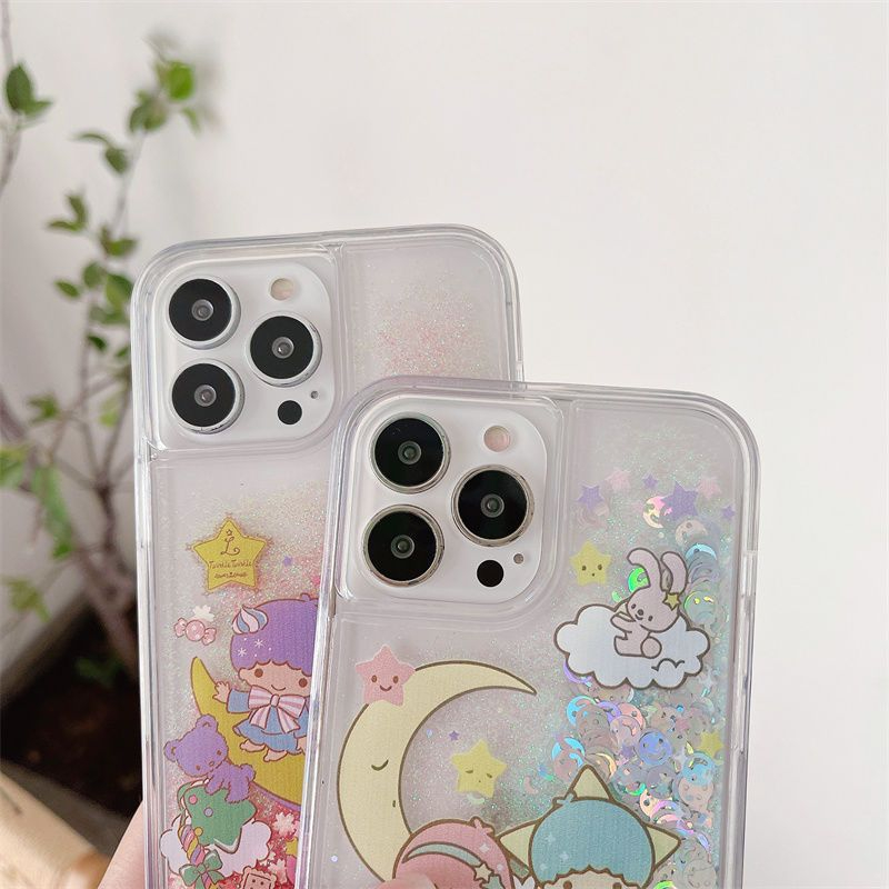 Ốp lưng gemini phone case kiki lala mobile shock-resistant glitter phone case thích hợp cho iphone 14 13 11 12 pro max