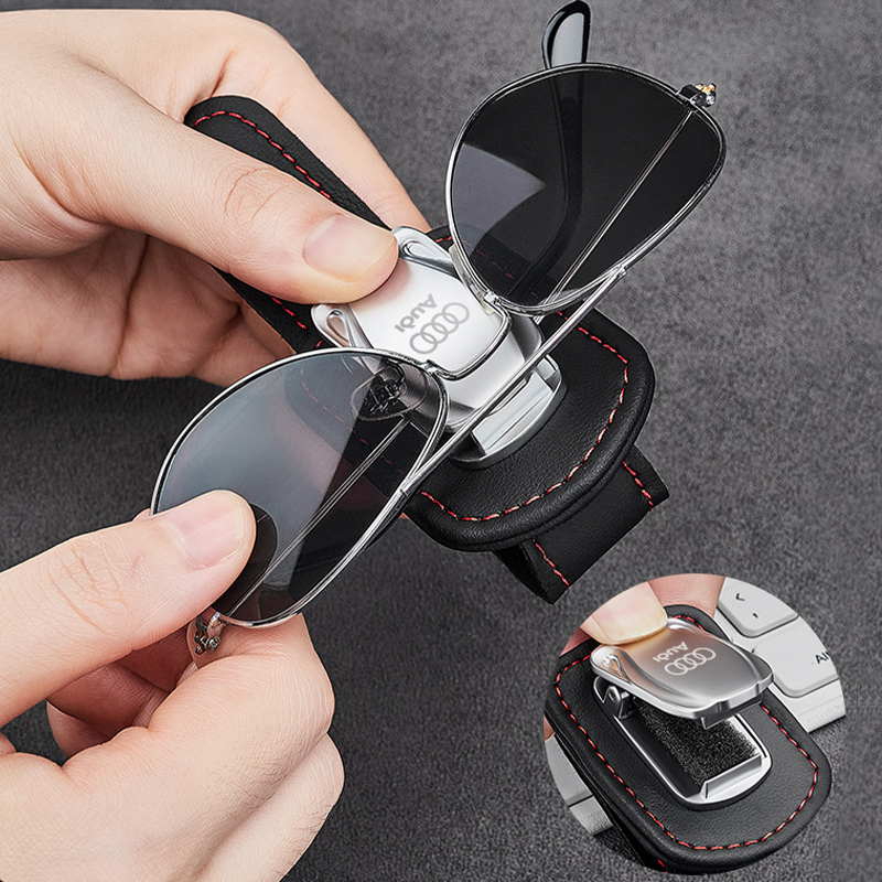 1 Kẹp Giữ Thẻ / Kính Râm Bằng Da Gắn Tấm Che Nắng Xe Hơi Audi A3 8P A6 C5 A4 B6 B8 S4 RS4 S5 B9 S3 8V RS3 S6 S8 S2 S7 SQ5 SQ7