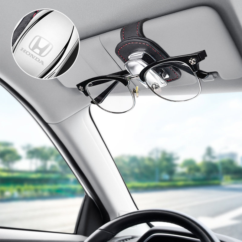 1 Kẹp Giữ Kính Mát Gắn Tấm Che Nắng Xe Hơi Honda Dio Fit3 Rd1 Civic Binzhi XRV CRV Accord Bằng Da