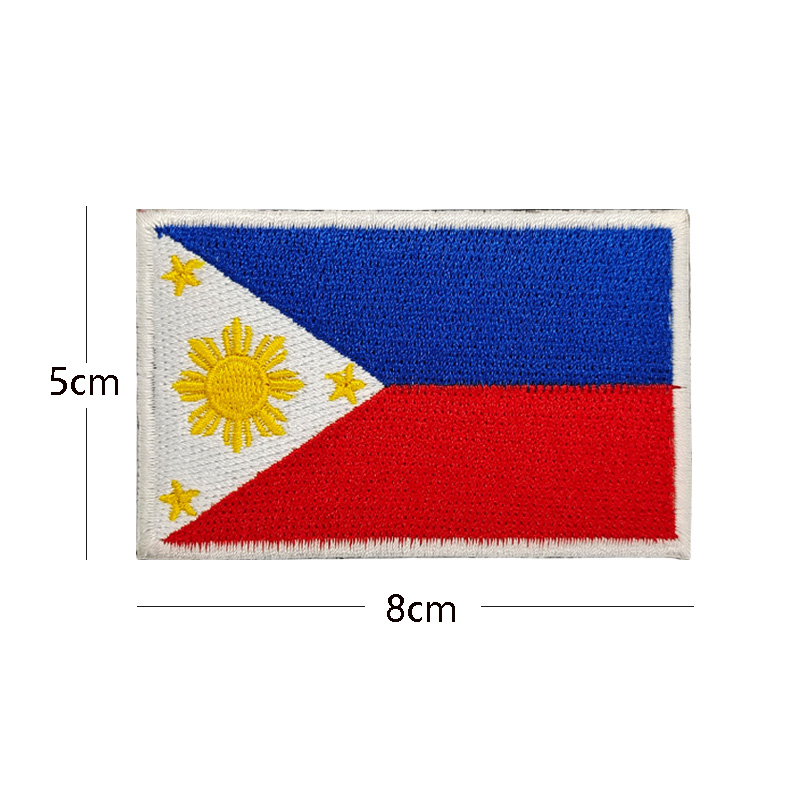 Bộ 42 Huy Hiệu Thêu Hình Quốc Kỳ Châu Á 8 * 5cm