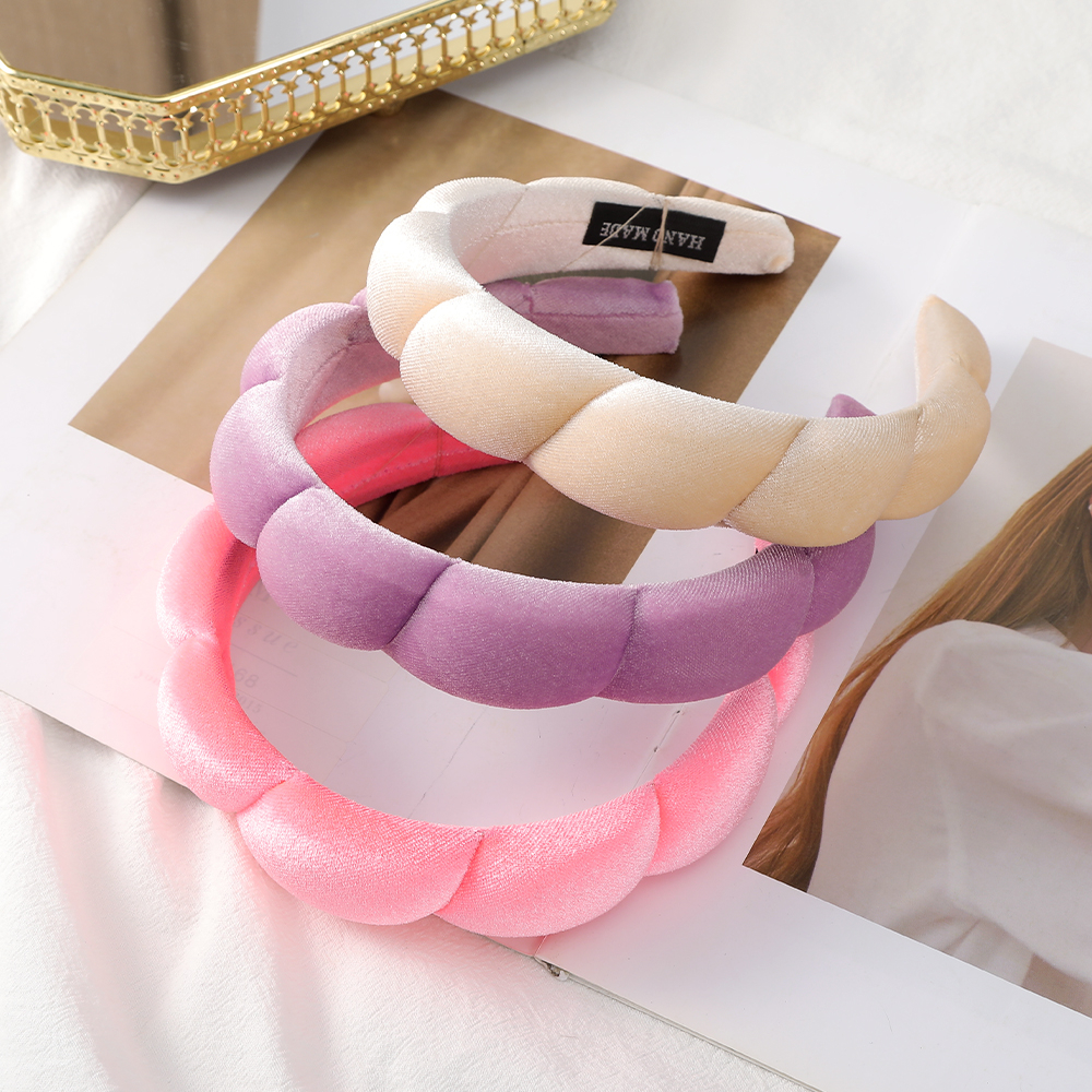 Cài tóc nữ vải nhung màu trơn thanh lịch thời trang Hàn Quốc