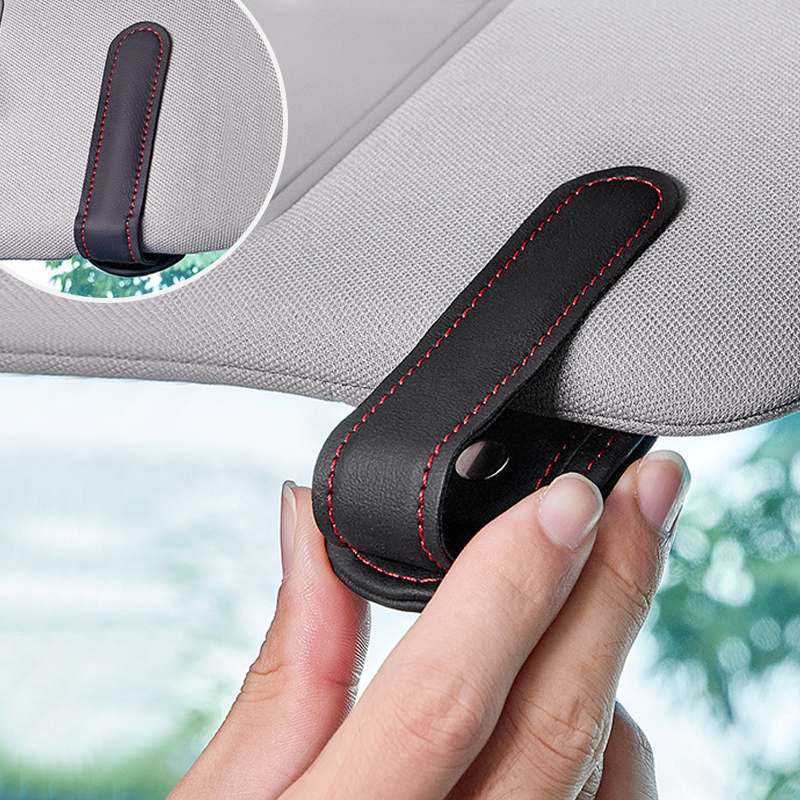 1 Kẹp Giữ Kính Mát Gắn Tấm Che Nắng Xe Hơi Bằng Da Napa Siêu Bền