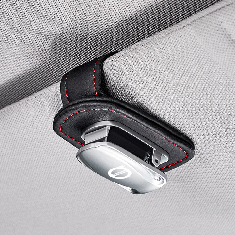 1 Kẹp Giữ Thẻ / Kính Chống Nắng Xe Hơi Chất Liệu Da Cao Cấp Cho Volvo XC90 XC70 XC60 V40 V50 V60 S50 S60 S70 S90