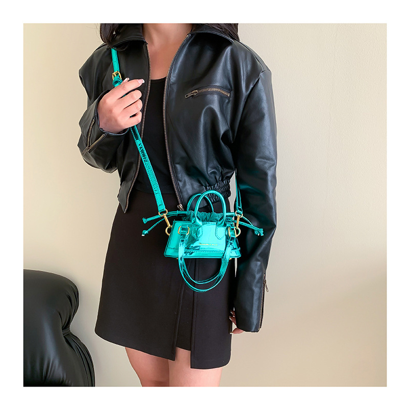 MOUSSON Túi Đeo Chéo Da Bóng Hình Vuông Nhỏ Nhắn Dễ Thương Dành Cho Nữ