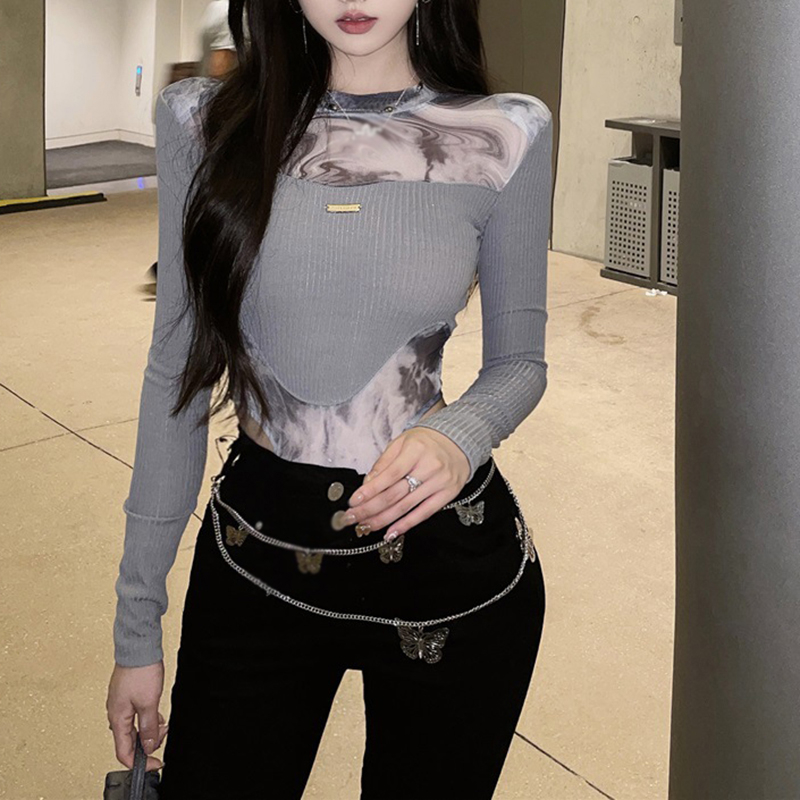 Bộ Áo Liền Quần Tay Dài Ghép Mảnh Ghép Vải Ống Mực Tinh Khiết Thoáng Khí Phong Cách Đẹp Mắt Dành Cho Bạn Nữ