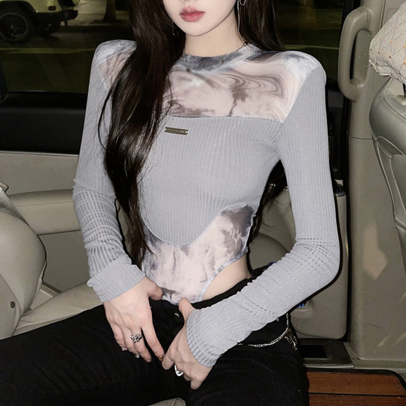 Bộ Áo Liền Quần Tay Dài Ghép Mảnh Ghép Vải Ống Mực Tinh Khiết Thoáng Khí Phong Cách Đẹp Mắt Dành Cho Bạn Nữ