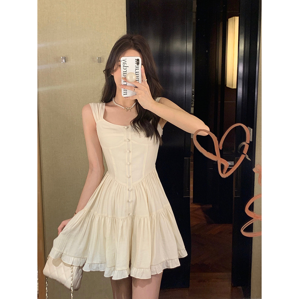 Đầm Hai Dây Thời Trang Pháp 2023 Mới Lạ Cho Nữ