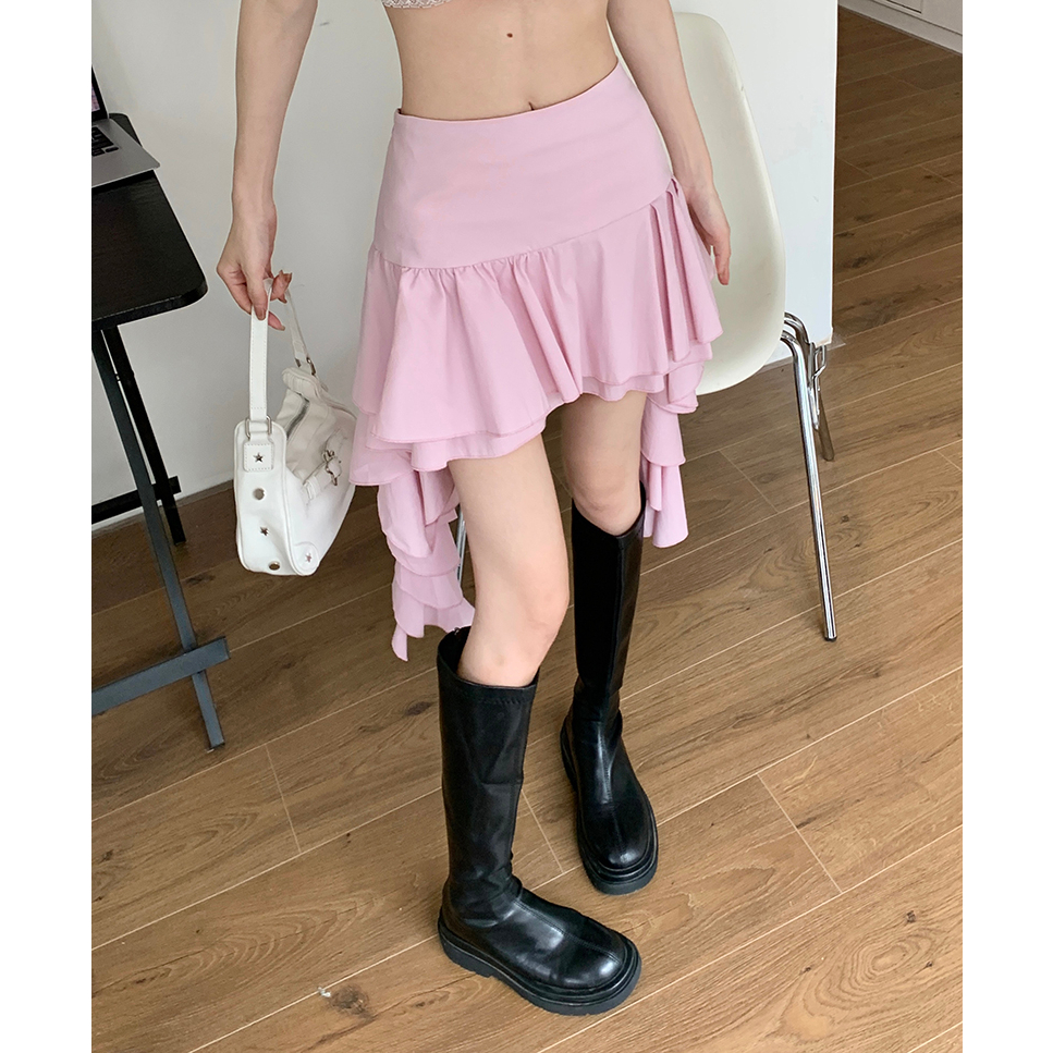 Chân Váy Ngắn Tầng Dáng Ôm Màu Sắc Đơn Giản Thời Trang Cho Nữ
