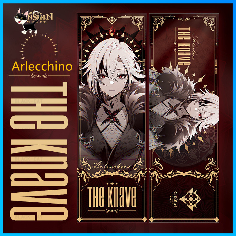 Bookmark Hai Mặt In Hình anime Genshin Va Chạm anime Fools Series Tartaglia Quà Tặng Cho Trẻ Em