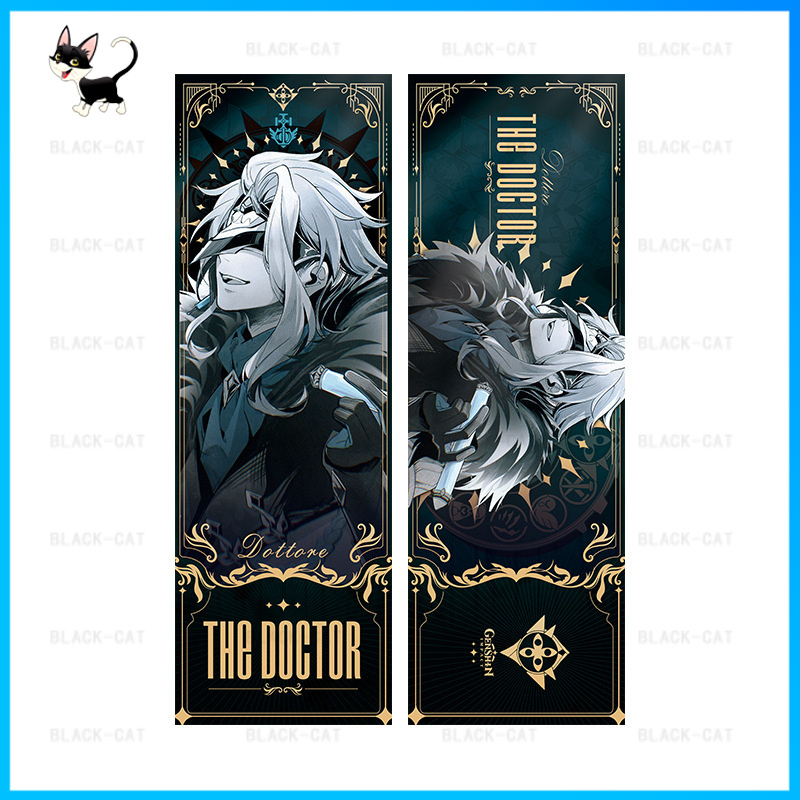 Bookmark Hai Mặt In Hình anime Genshin Va Chạm anime Fools Series Tartaglia Quà Tặng Cho Trẻ Em