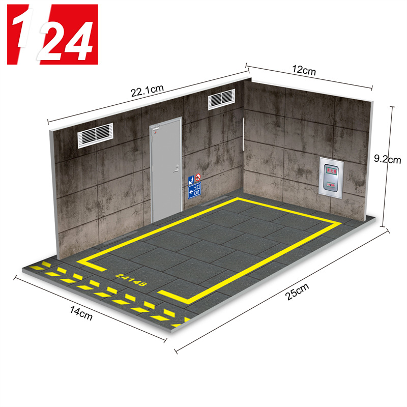 Mô Hình Lắp Ráp Bãi Đỗ Xe Hơi Diorama Tỉ Lệ 1 / 24