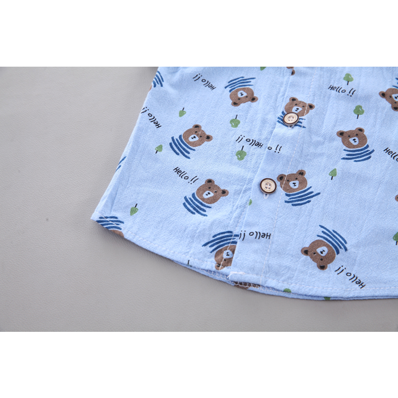 Trẻ em từ 0-5 tuổi, trang phục cho trẻ em, áo sơ mi Polo, áo in hoa và quần đùi, áo sơ mi trẻ em, áo sơ mi ngắn tay mùa