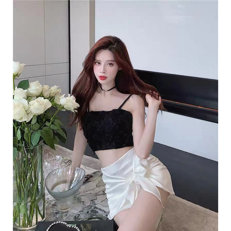 Áo Croptop Hai Dây Họa Tiết Hoa Phong Cách Pháp Thời Trang Mùa Hè Hàng Mới Dành Cho Bạn Nữ