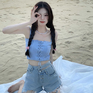 2023 New Summer Strap Tank Top for Women with Small and Unique Design Sense Short Strap