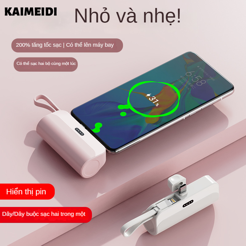 Pin sạc dự phòng KAIMEIDI 5000mAh mini khẩn cấp nhỏ gọn để mang theo