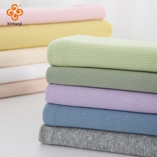 Vải sườn Cotton spandex 160 gsm cho áo thun mùa hè và áo co giãn Jersey Cuff vải 0,5 mét A0275