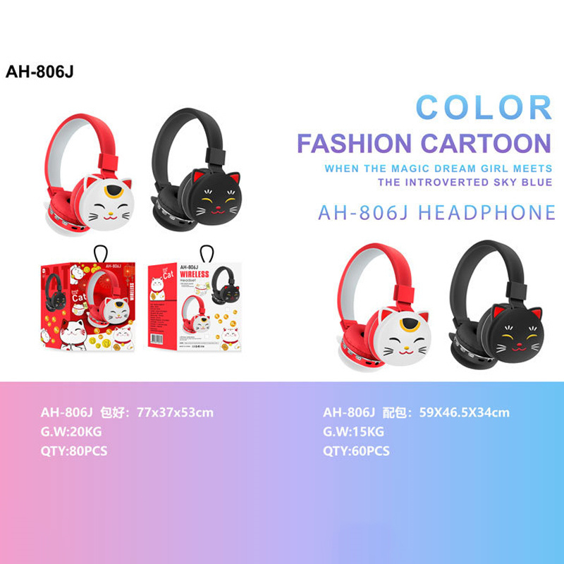 Tai nghe không dây Hình Mèo May Mắn Dễ Thương Kèm Mic Cho Điện Thoại / Ipad / Laptop