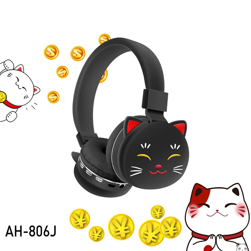 Tai nghe không dây Hình Mèo May Mắn Dễ Thương Kèm Mic Cho Điện Thoại / Ipad / Laptop
