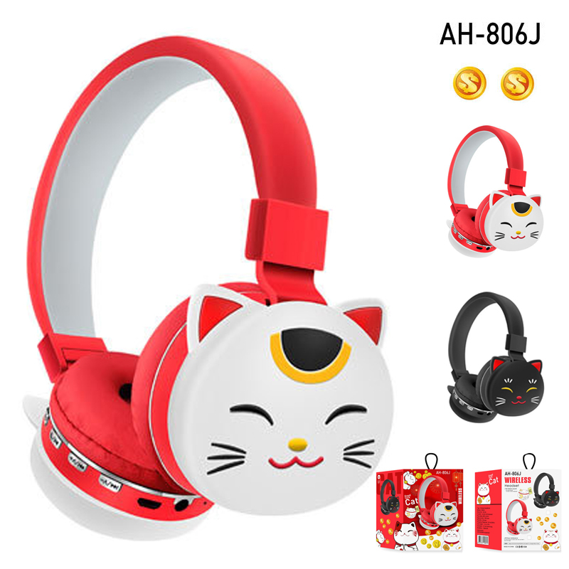 Tai nghe không dây Hình Mèo May Mắn Dễ Thương Kèm Mic Cho Điện Thoại / Ipad / Laptop