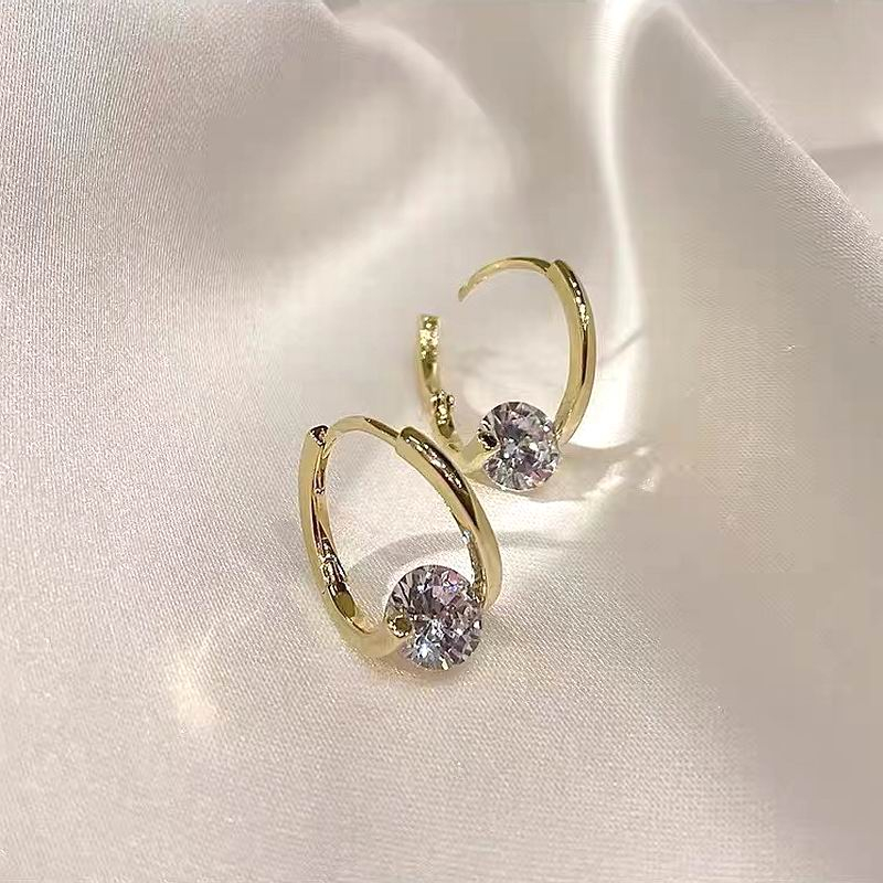 Khuyên Tai Đính Đá Zircon Đơn Giản Phong Cách Hàn Quốc Mới 2023 Dành Cho Bạn Nữ