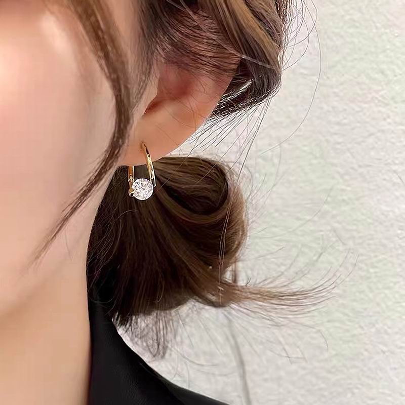 Khuyên Tai Đính Đá Zircon Đơn Giản Phong Cách Hàn Quốc Mới 2023 Dành Cho Bạn Nữ