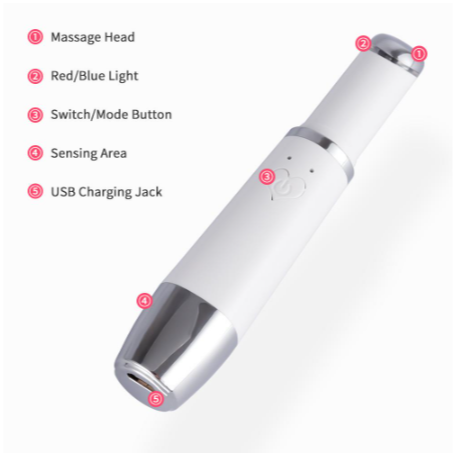 Bút Massage Mắt Mini Bằng Ion Photon Giúp Làm Đẹp Chống Lão Hóa Chống Nếp Nhăn Và Quầng Thâm