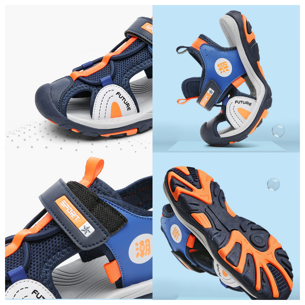 Xăng đan Khóa Dán Chống Trượt Thoải Mái Thời Trang Mùa Hè Dành Cho Trẻ 3-15 Tuổi