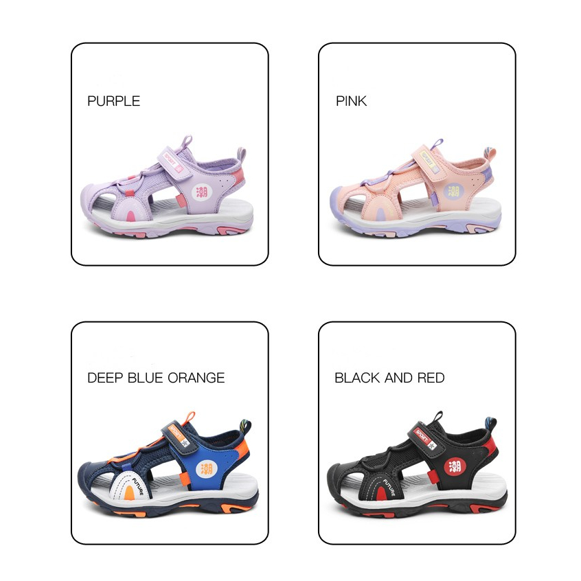Xăng đan Khóa Dán Chống Trượt Thoải Mái Thời Trang Mùa Hè Dành Cho Trẻ 3-15 Tuổi