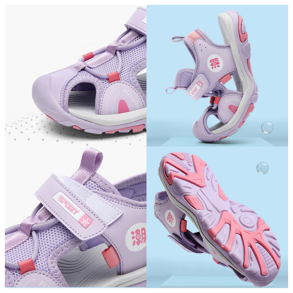 Xăng đan Khóa Dán Chống Trượt Thoải Mái Thời Trang Mùa Hè Dành Cho Trẻ 3-15 Tuổi